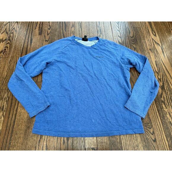 Patagonia Men's Blue Organic Cotton Raglan Sleeve Pullover Sweatshirt Size M - Picture 2 of 10